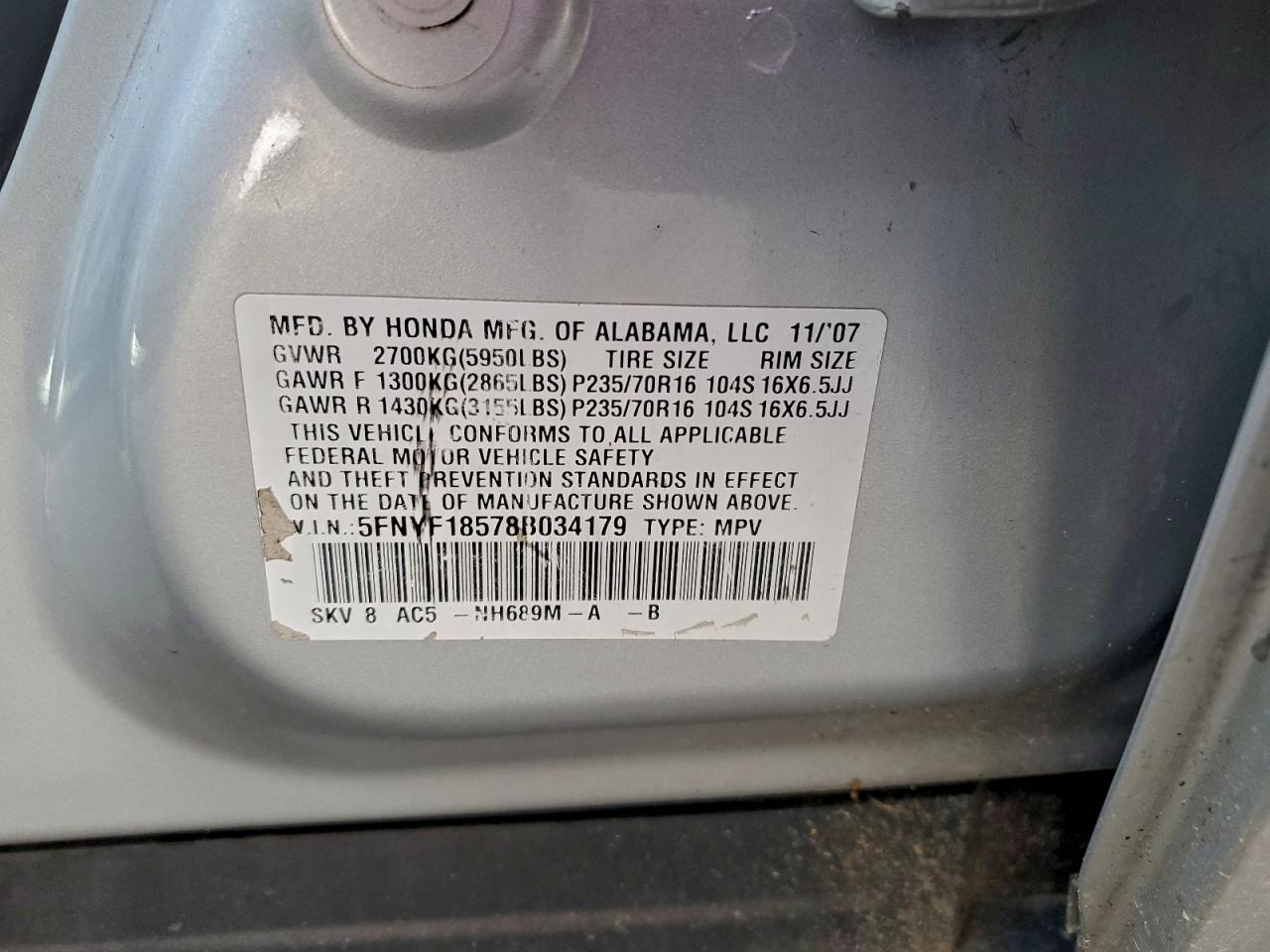 Honda Pilot Exl Image 13