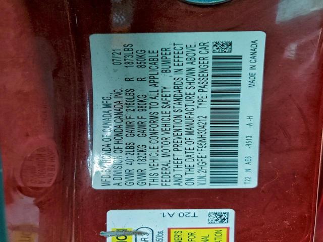 Honda Civic Touring Image 9